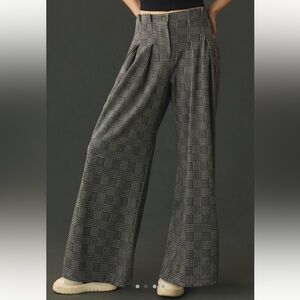 Anthropologie Maeve Plaid Wide-Leg Pants